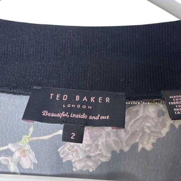 Ted Baker Womens Black Bird Print Cardigan With Gold Buttons Size 2 - Picture 2 of 7